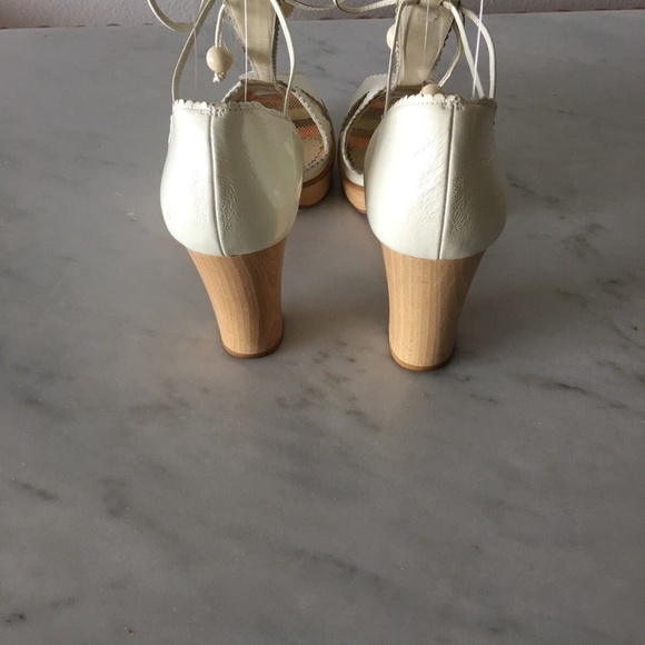 MALOLES LEATHER SANDALS PLATFORM WHITE SZ 38 - Picture 2 of 6